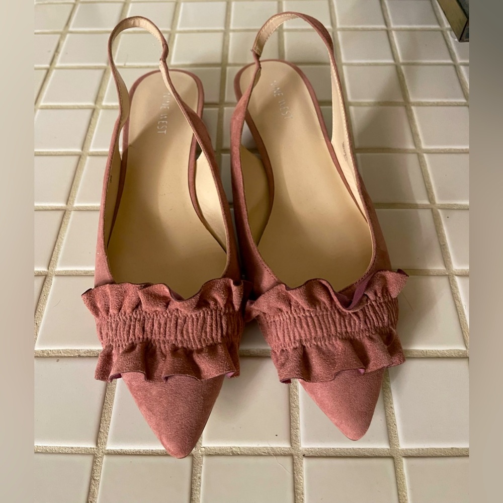 Pink sling backs